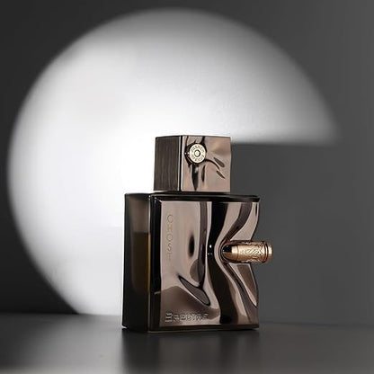 Shiny french avenue spectre ghost bottle with a dark background