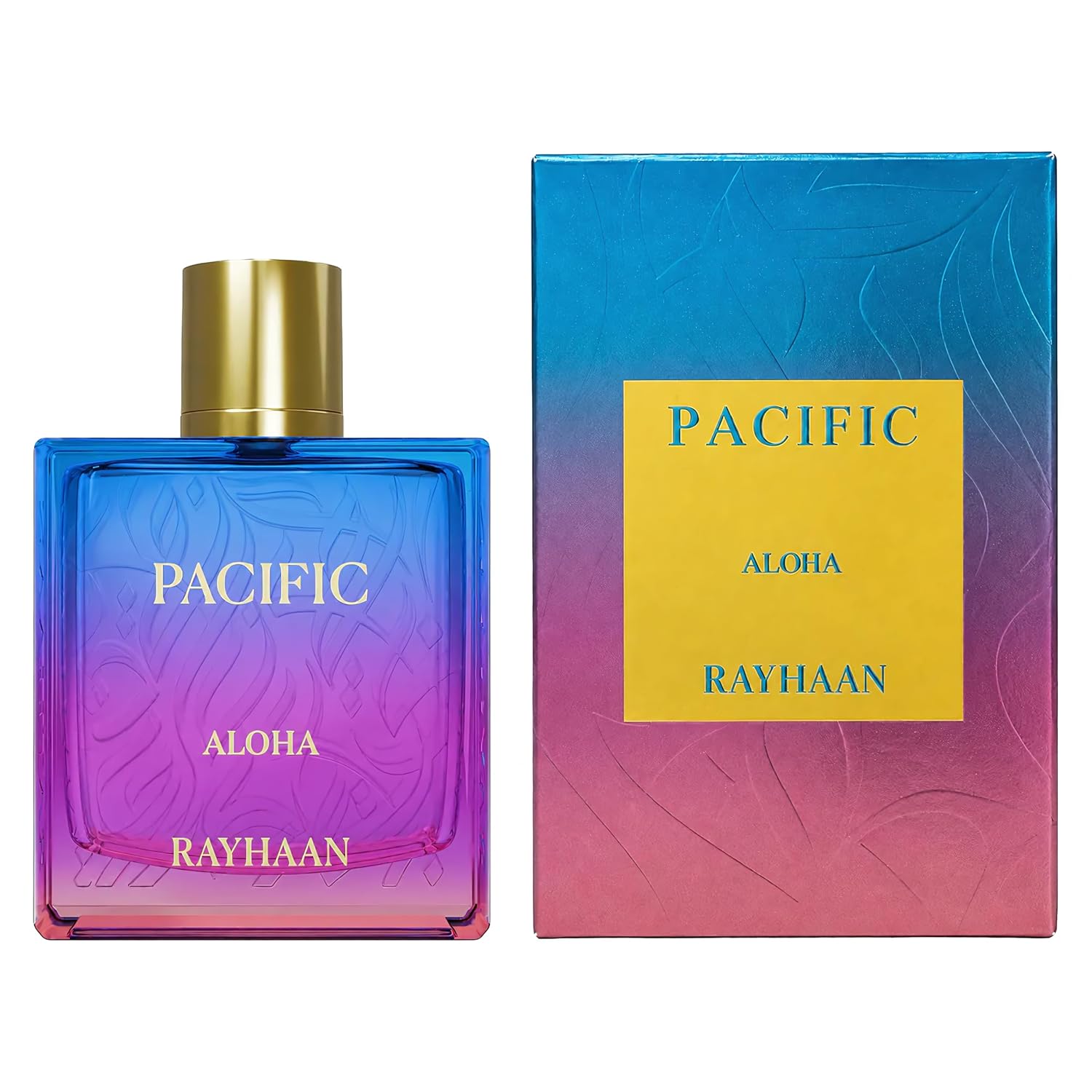 Pacifica Aloha Rayhaan perfume bottle and packaging on a white background
