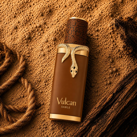 french avenue vulcan sable bottle lying on brown sand with a rope nearby